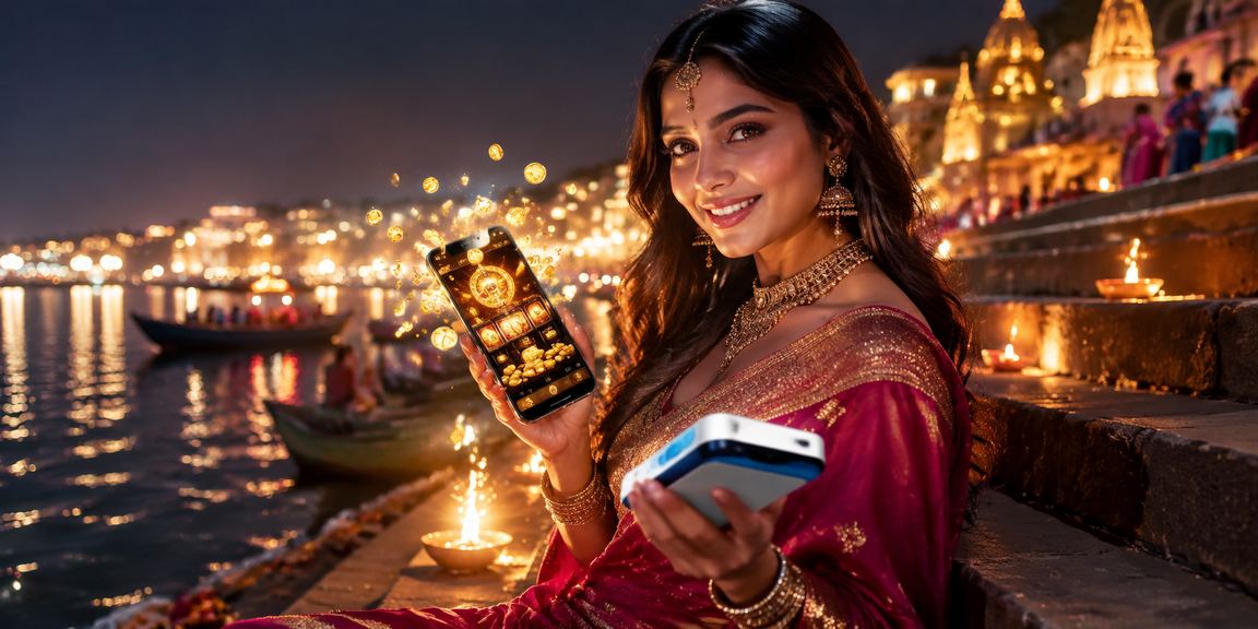 Indian user using mobile payment system